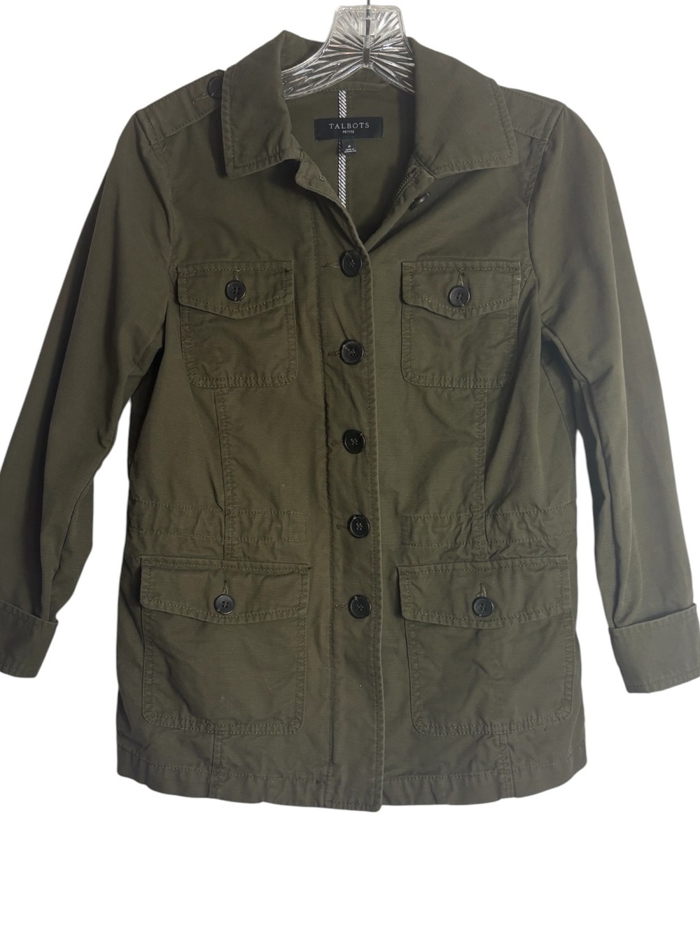 TALBOTS Lightweight Field / Utility Jacket in Deep Olive Green Size 4P (PETITE) - Picture 4 of 11